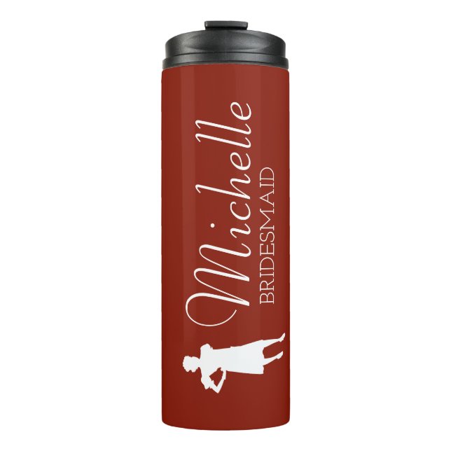 Blush Pink Personalized Bridesmaid Thermal Tumbler (Front)