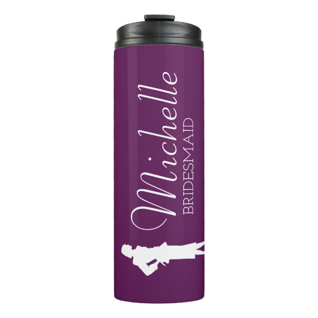 Blush Pink Personalized Bridesmaid Thermal Tumbler (Front)