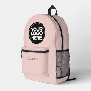 Blush Pink Personalized Corporate Logo and Text Printed Backpack