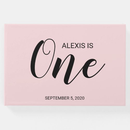 Blush Pink Personalized First Birthday Guestbook