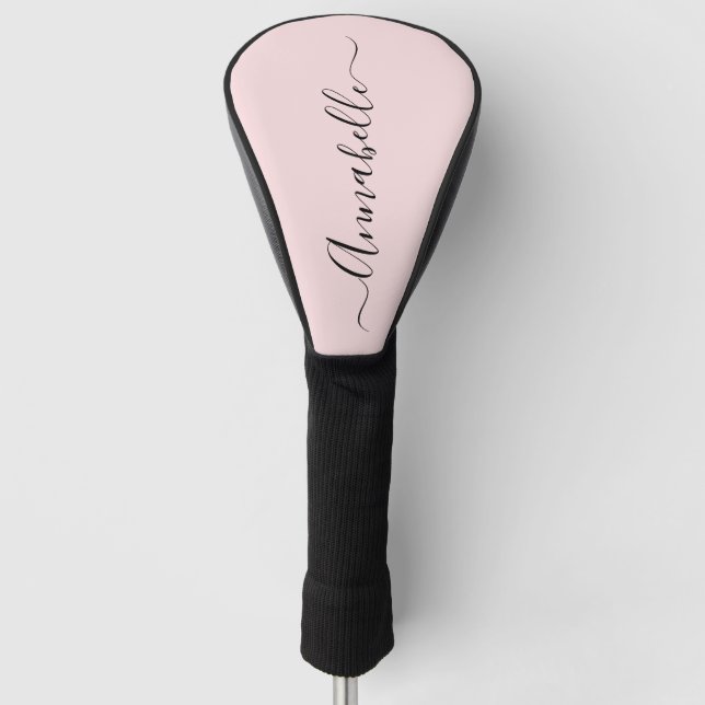 Blush Pink Personalized Name Golf Head Cover (Front)