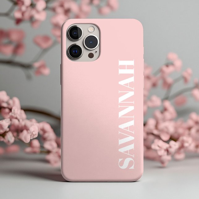 Blush Pink personalized name simple  Case-Mate iPhone Case (Creator Uploaded)