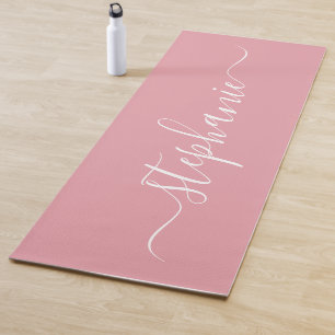 Blush Pink Personalized Name Yoga Mat