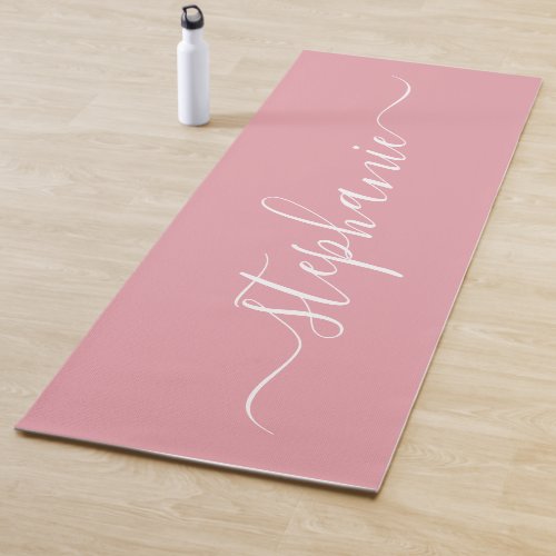Blush Pink Personalized Name  Yoga Mat