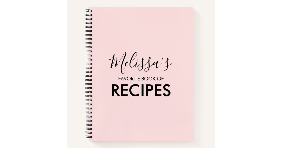Blush Pink Personalized Recipe Book