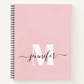 Bold Pink Black Personalized Sketchbook Your Name Notebook