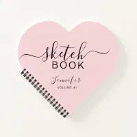 Personalized Elegant Pink Sketchbook Notebook, Zazzle