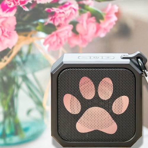 Blush Pink Pet Paw Print Portable Outdoor Speaker