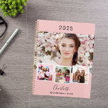 Blush pink photo collage appointments 2025 planner<br><div class="desc">Create your own unique photo collage. Use four,  4 of your favorite photo.   Personalize and a year,  name and text. A blush pink colored background,  black text.</div>