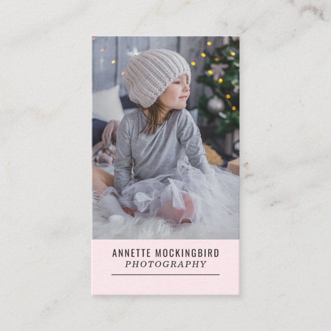 Blush Pink | Photo | Elegant Photography Business Card (Front)