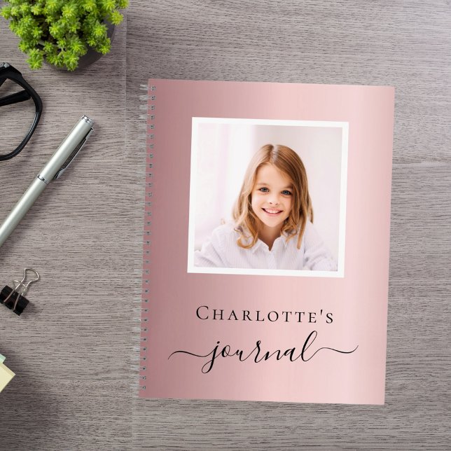 Blush pink photo kids children typography notebook (Creator Uploaded)
