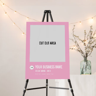 Blush Pink Photo Selfie Frame Events Business Logo Foam Board