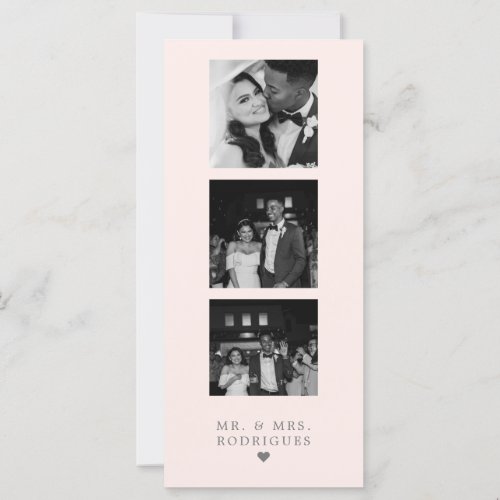 Blush Pink Photo Strip Wedding Thank You