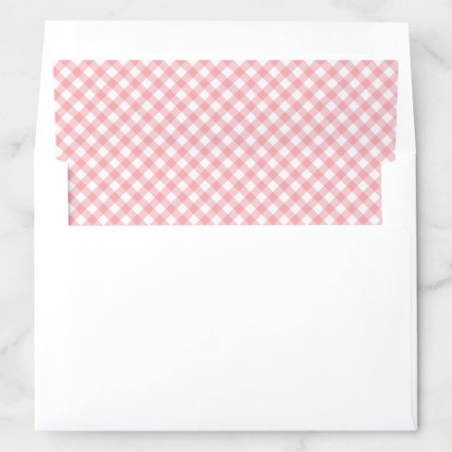 Blush Pink Plaid Gingham Envelope Liner