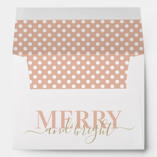 Blush pink polka dot pattern Christmas Envelope (Back (Bottom))