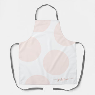 Blush Pink Polka Dot Simple Personalized Apron
