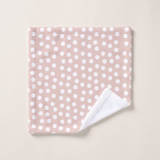 Blush pink polka dots bath towel set Zazzle