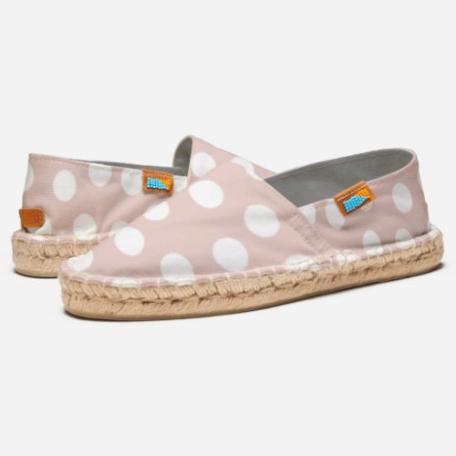 Blush pink polka dots espadrilles