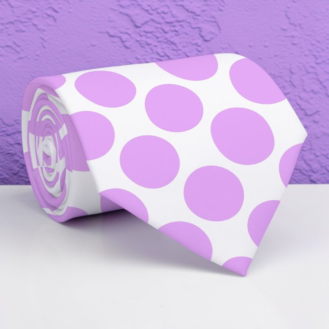 Blush Pink Polka Dots on White Custom Necktie (Creator Uploaded)