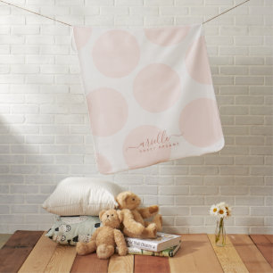Blush Pink Polkadot Minimalist Baby Blanket