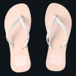 Blush Pink Preppy Script Monogram Flip Flops<br><div class="desc">PLEASE CONTACT ME BEFORE ORDERING WITH YOUR MONOGRAM INITIALS IN THIS ORDER: FIRST, LAST, MIDDLE. I will customize your monogram and email you the link to order. Please wait to purchase until after I have sent you the link with your customized design. Cute preppy flip flip sandals personalized with a...</div>