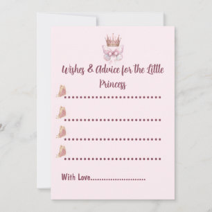 Blush Pink Princess Baby Shower Advice Card