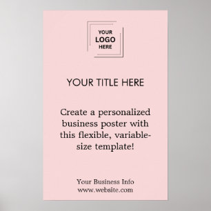Blush Pink Professional Business Logo Promotional  Poster