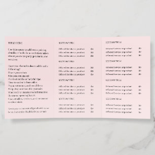 Blush Pink Professional Business Trifold Design Brochure