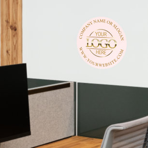 Blush Pink Promotional Minimalist Business Logo Wall Decal