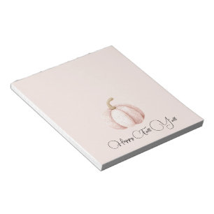 Blush Pink Pumpkin Happy Fall Y'all Notepad