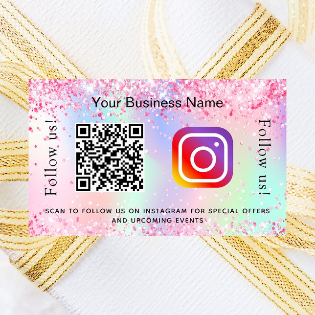 Blush pink purple business salon qr code Instagram Rectangular Sticker (Creator Uploaded)