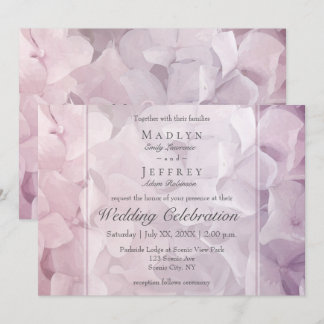 Blush Pink Purple Hydrangea Garden Wedding Invitation