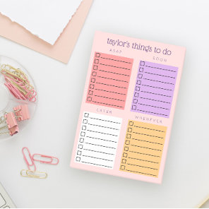 Blush Pink Purple Organized Things to Do Post-it Notes