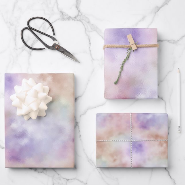 Blush Pink Purple Tie dye      Wrapping Paper Sheets (Front)