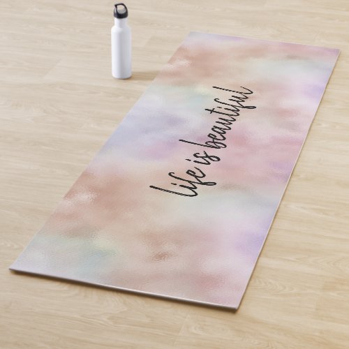 Blush Pink Purple Tie dye Yoga Mat