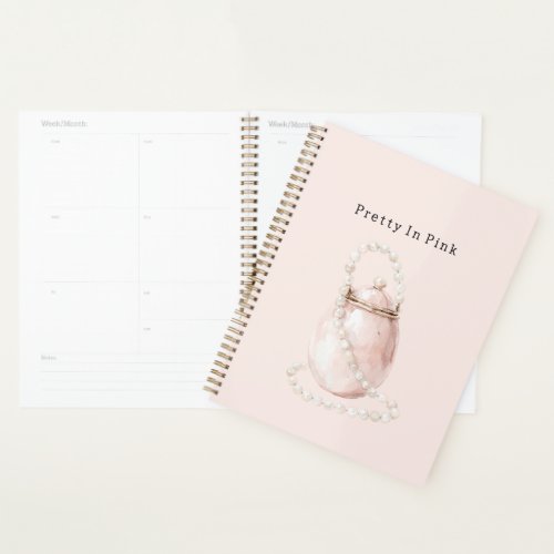 Blush Pink Purse Pearls Planner