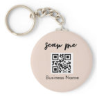 Blush Pink QR Code Business Card Your Logo Custom