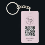 Blush Pink QR Code Logo Business Keychain<br><div class="desc">Blush Pink QR Code Logo Business Keychain</div>