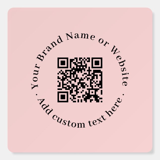 Blush Pink QR Code | Modern Feminine Custom Design Foam Board (Front)