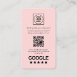 Blush Pink QR | Google Reviews Custom Feedback  Business Card
