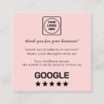 Blush Pink QR | Google Reviews Custom Feedback  Square Business Card