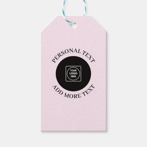 Blush Pink QR Logo Text Gift Label price tags