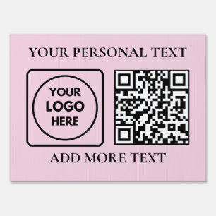 Blush Pink QR Promo Sign for Business