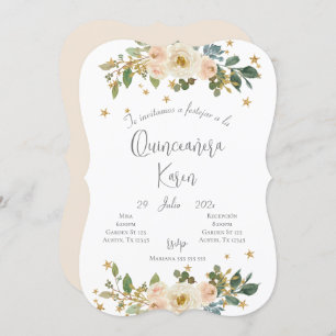 Blush Pink Quinceanera invitation