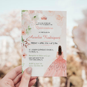 Blush Pink Quinceanera Invitation