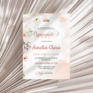 Blush Pink Quinceanera Invitation