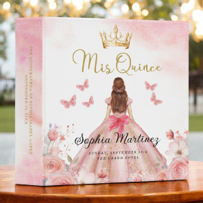 Blush Pink Quinceanera Photo Album and Planner 3 Ring Binder