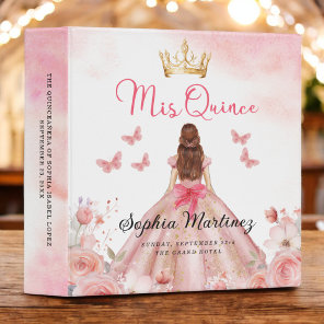 Blush Pink Quinceanera Photo Album and Planner 3 Ring Binder
