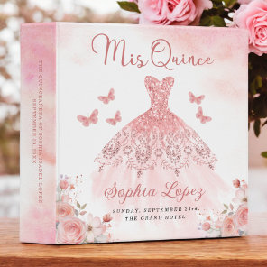 Blush Pink Quinceanera Photo Album and Planner 3 Ring Binder