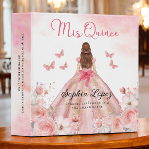 Blush Pink Quinceanera Photo Album and Planner 3 Ring Binder